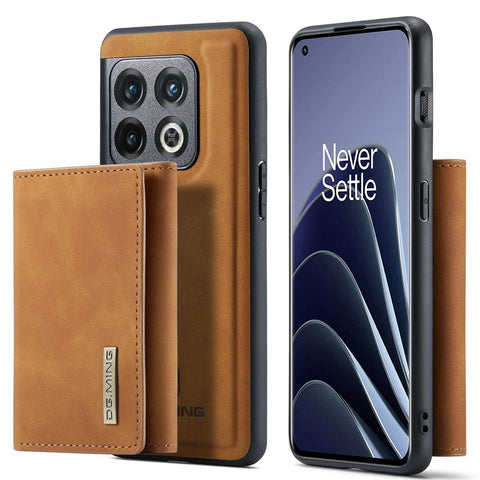 DG.MING M1 Series For OnePlus 10 Pro 5G Magnetic Adsorption 2-in-1 Wallet PC+TPU+PU Leather Phone Drop-proof Case with Kickstand