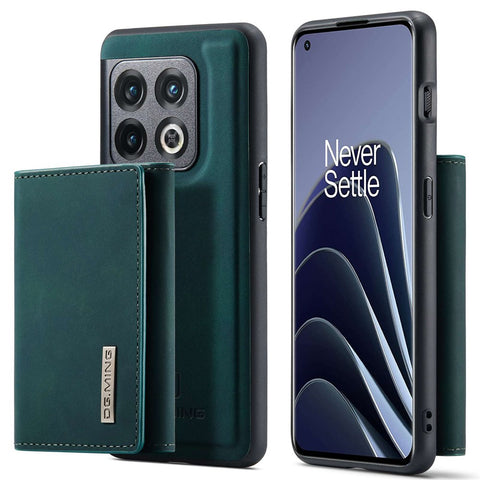 DG.MING M1 Series For OnePlus 10 Pro 5G Magnetic Adsorption 2-in-1 Wallet PC+TPU+PU Leather Phone Drop-proof Case with Kickstand