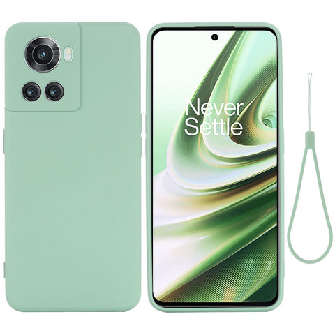 For OnePlus Ace 5G/10R 5G Shockproof Protective Phone Case Slim Soft Liquid Silicone Cellphone Cover with Strap