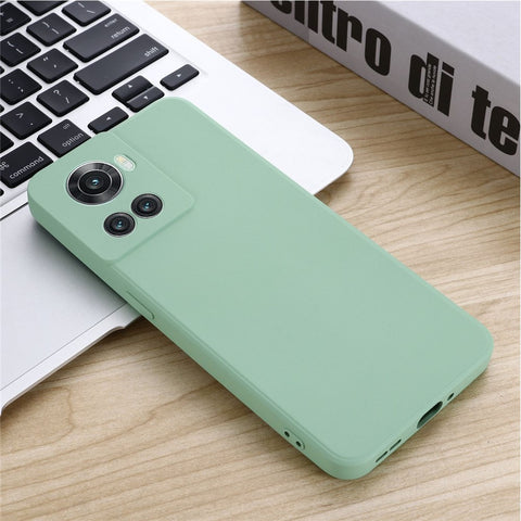 For OnePlus Ace 5G/10R 5G Shockproof Protective Phone Case Slim Soft Liquid Silicone Cellphone Cover with Strap