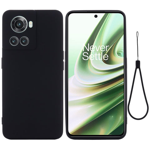 For OnePlus Ace 5G/10R 5G Shockproof Protective Phone Case Slim Soft Liquid Silicone Cellphone Cover with Strap