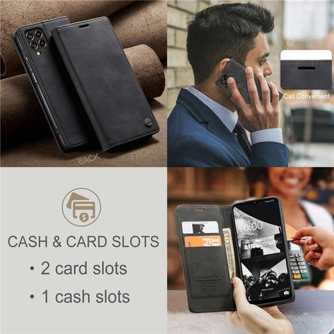 CASEME 013 Series for Samsung Galaxy M53 5G Anti-drop PU Leather Folio Flip Wallet Cover Adjustable Stand Phone Case