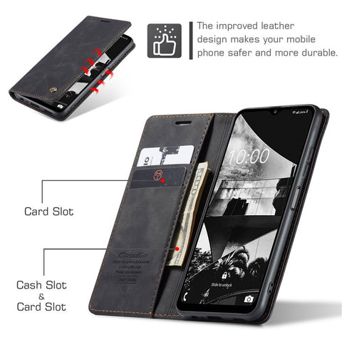 CASEME 013 Series for Samsung Galaxy M53 5G Anti-drop PU Leather Folio Flip Wallet Cover Adjustable Stand Phone Case