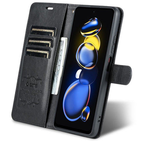 AZNS Flip Wallet Case for Xiaomi Redmi Note 11T Pro 5G / Note 11T Pro+ 5G / Note 12T Pro 5G / Poco X4 GT 5G / Redmi K50i 5G Shockproof PU Leather Magnetic Closure Anti-scratch Phone Cover with Viewing Stand