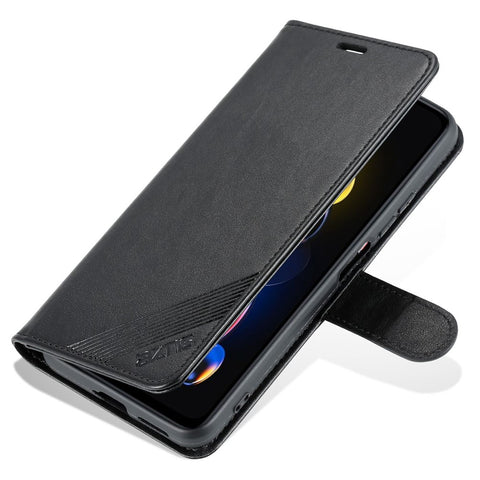 AZNS Flip Wallet Case for Xiaomi Redmi Note 11T Pro 5G / Note 11T Pro+ 5G / Note 12T Pro 5G / Poco X4 GT 5G / Redmi K50i 5G Shockproof PU Leather Magnetic Closure Anti-scratch Phone Cover with Viewing Stand