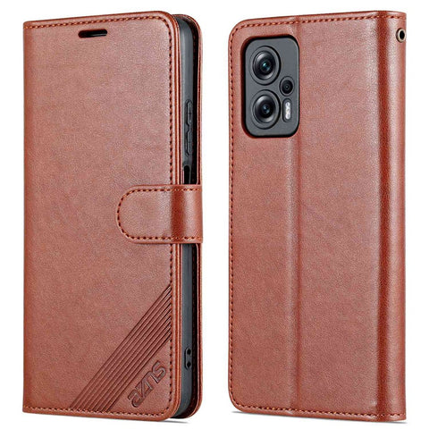 AZNS Flip Wallet Case for Xiaomi Redmi Note 11T Pro 5G / Note 11T Pro+ 5G / Note 12T Pro 5G / Poco X4 GT 5G / Redmi K50i 5G Shockproof PU Leather Magnetic Closure Anti-scratch Phone Cover with Viewing Stand