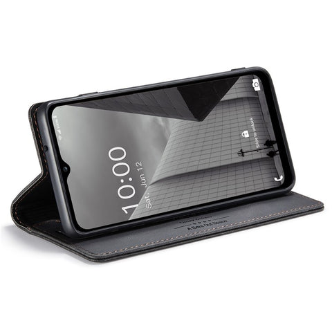 AUTSPACE A01 Series For Samsung Galaxy M53 5G RFID Blocking Matte PU Leather Phone Case Wallet Stand Flip Cover