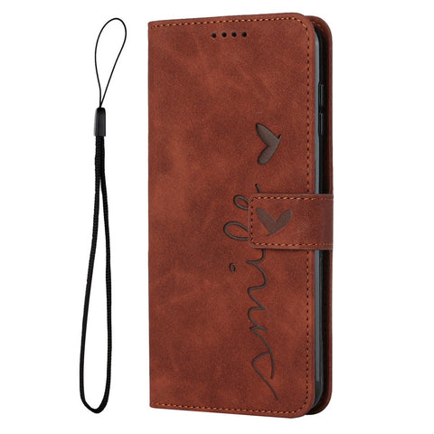 For Oppo A94 4G/5G/F19 Pro/F19 Pro+ 5G/A95 5G/Reno5 Z/Reno6 Z/Reno5 F/Reno5 Lite Heart Shape Imprinted Wallet Case Skin-touch Feeling Leather Stand Cover