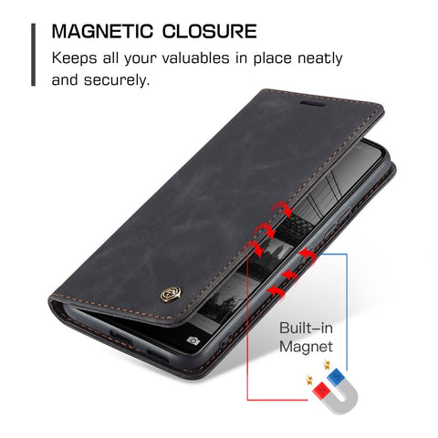 CASEME 013 Series for Xiaomi 12 Lite 5G PU Leather Wallet Case Magnetic Auto-absorbed Stand Phone Case