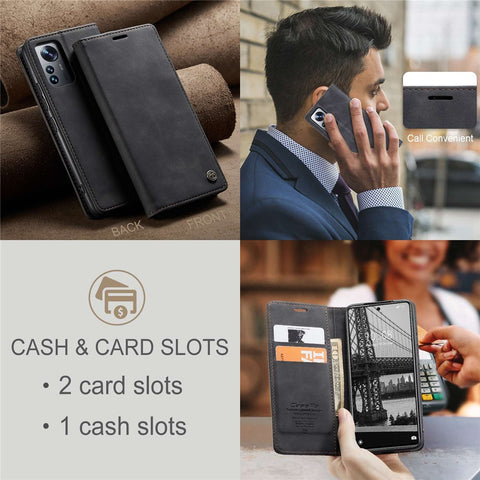 CASEME 013 Series for Xiaomi 12 Lite 5G PU Leather Wallet Case Magnetic Auto-absorbed Stand Phone Case