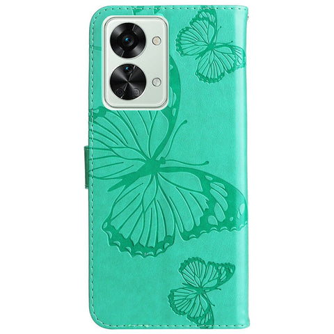 For OnePlus Nord 2T 5G Case Solid Color Leather Mobile Cover Wallet Stand with Strap