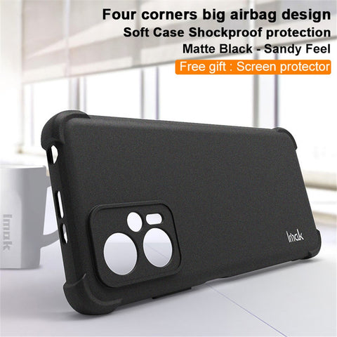IMAK For Xiaomi Redmi Note 11T Pro 5G / Note 11T Pro+ 5G / Poco X4 GT 5G / Redmi K50i 5G Matte TPU Phone Cover Anti-drop Airbag Protective Cover with Screen Protector