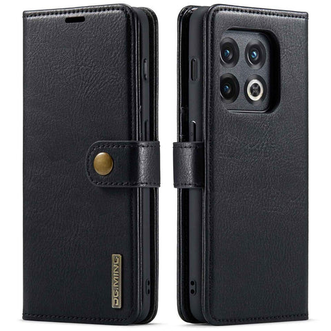 DG.MING Split Leather Phone Case for OnePlus 10 Pro 5G, Shockproof Detachable Cell Phone Cover with Wallet Stand