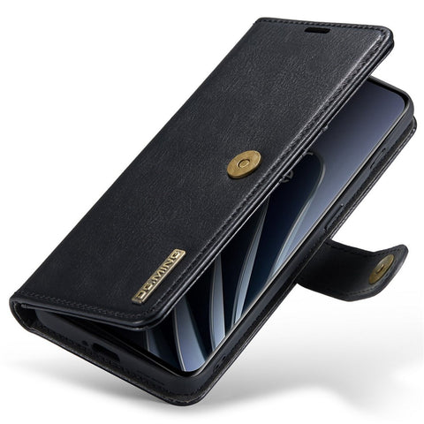 DG.MING Split Leather Phone Case for OnePlus 10 Pro 5G, Shockproof Detachable Cell Phone Cover with Wallet Stand