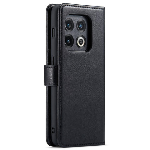 DG.MING Split Leather Phone Case for OnePlus 10 Pro 5G, Shockproof Detachable Cell Phone Cover with Wallet Stand