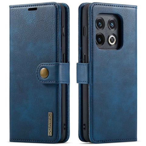 DG.MING Split Leather Phone Case for OnePlus 10 Pro 5G, Shockproof Detachable Cell Phone Cover with Wallet Stand