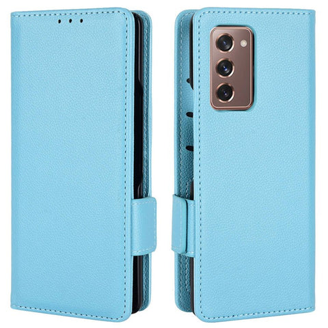 For Samsung Galaxy Z Fold2 5G Litchi Texture Shockproof Phone Case PU Leather Double Magnetic Clasp Cover with Stand Wallet