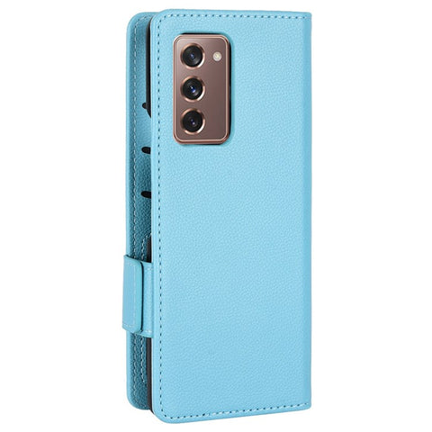 For Samsung Galaxy Z Fold2 5G Litchi Texture Shockproof Phone Case PU Leather Double Magnetic Clasp Cover with Stand Wallet