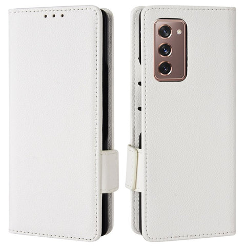 For Samsung Galaxy Z Fold2 5G Litchi Texture Shockproof Phone Case PU Leather Double Magnetic Clasp Cover with Stand Wallet