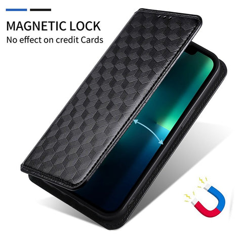 For Samsung Galaxy Z Fold2 5G Magnetic Auto-closing PU Leather Drop-proof Case Rhombus Imprint Protective Cover with Stand Wallet