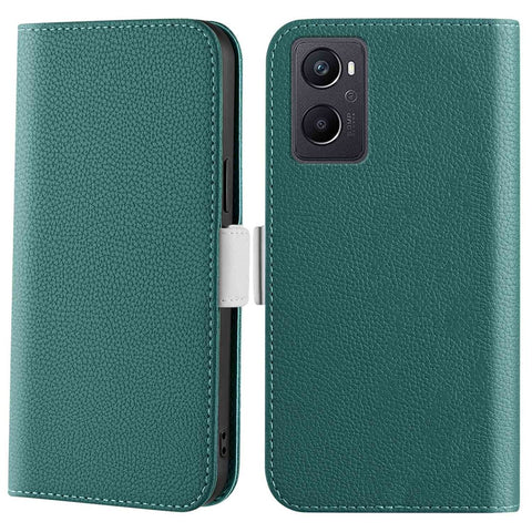 Litchi Texture Wallet Phone Case for Oppo A96 4G, Candy Color PU Leather Viewing Stand Flip Folio Cover