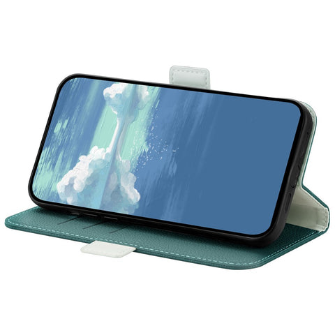 Litchi Texture Wallet Phone Case for Oppo A96 4G, Candy Color PU Leather Viewing Stand Flip Folio Cover