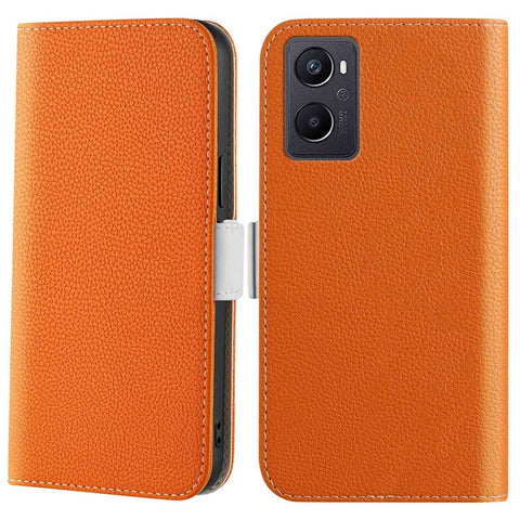 Litchi Texture Wallet Phone Case for Oppo A96 4G, Candy Color PU Leather Viewing Stand Flip Folio Cover