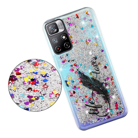 For Xiaomi Redmi Note 11 5G Moving Liquid Case Embossment Pattern Soft Flexible TPU Skin Cover