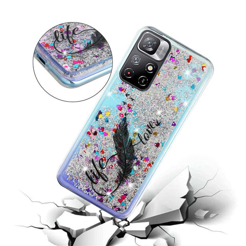 For Xiaomi Redmi Note 11 5G Moving Liquid Case Embossment Pattern Soft Flexible TPU Skin Cover