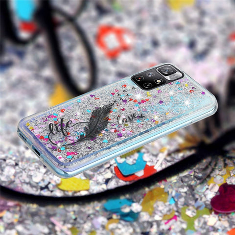 For Xiaomi Redmi Note 11 5G Moving Liquid Case Embossment Pattern Soft Flexible TPU Skin Cover