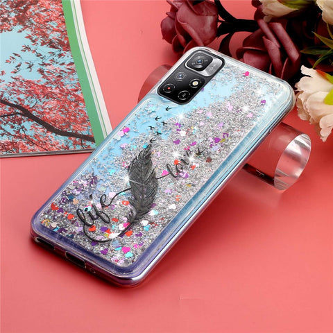 For Xiaomi Redmi Note 11 5G Moving Liquid Case Embossment Pattern Soft Flexible TPU Skin Cover