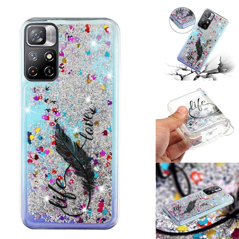 For Xiaomi Redmi Note 11 5G Moving Liquid Case Embossment Pattern Soft Flexible TPU Skin Cover