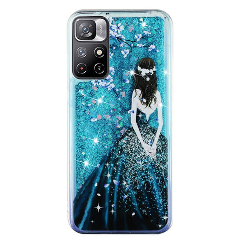 For Xiaomi Redmi Note 11 5G Moving Liquid Case Embossment Pattern Soft Flexible TPU Skin Cover