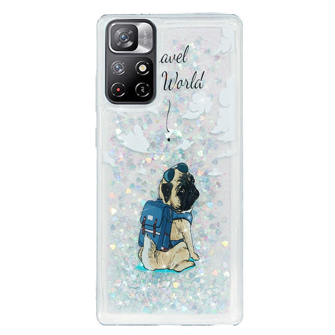 For Xiaomi Redmi Note 11 5G Moving Liquid Case Embossment Pattern Soft Flexible TPU Skin Cover