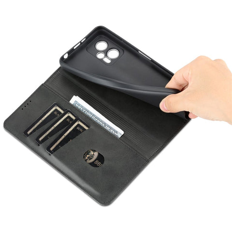 AZNS For Xiaomi Redmi Note 11T Pro 5G / Note 11T Pro+ 5G / Poco X4 GT 5G / Redmi K50i 5G PU Leather Stand Wallet Case Magnetic Closure Phone Cover