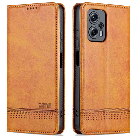 AZNS For Xiaomi Redmi Note 11T Pro 5G / Note 11T Pro+ 5G / Poco X4 GT 5G / Redmi K50i 5G PU Leather Stand Wallet Case Magnetic Closure Phone Cover