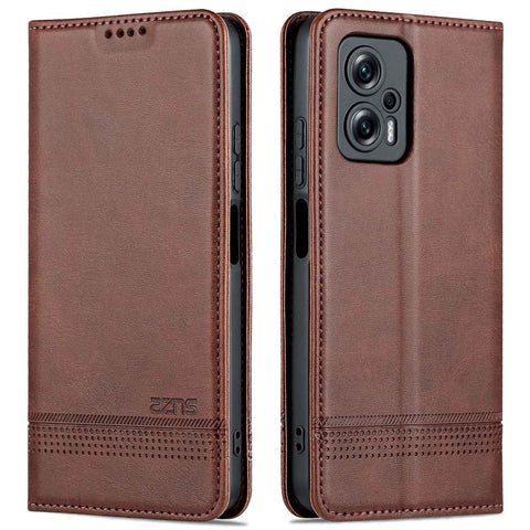 AZNS For Xiaomi Redmi Note 11T Pro 5G / Note 11T Pro+ 5G / Poco X4 GT 5G / Redmi K50i 5G PU Leather Stand Wallet Case Magnetic Closure Phone Cover