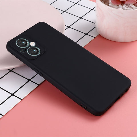 For Oppo Reno7 Z 5G / Reno7 Lite 5G / F21 Pro 5G / Reno8 Lite 5G Liquid Silicone Case Precise Cutouts Camera Protection Cover with Strap