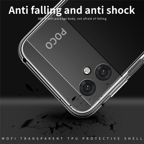 MOFI Transparent Soft TPU Case for Xiaomi Poco M4 5G, Scratch-resistant Protective Phone Cover