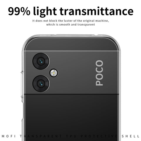 MOFI Transparent Soft TPU Case for Xiaomi Poco M4 5G, Scratch-resistant Protective Phone Cover