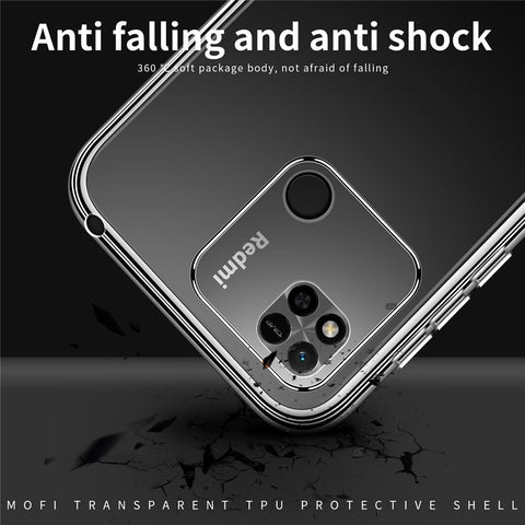 MOFI For Xiaomi Redmi 10C 4G / Redmi 10 Power Soft TPU Cover Transparent Anti-fall Shockproof Phone Case