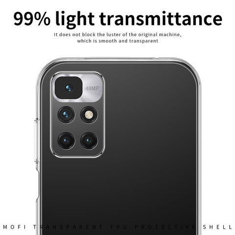 MOFI For Xiaomi Redmi 10 Prime 2022 4G Flexible Clear TPU Scratch-Resistant Case Camera Protection Defender Phone Cover