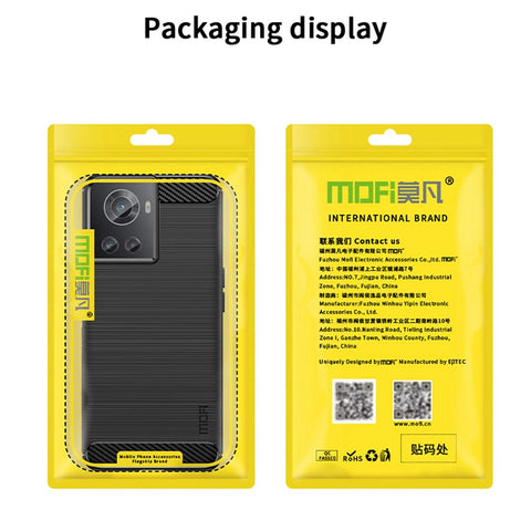 MOFI JK TPU Series-1 for OnePlus Ace 5G / 10R 5G Carbon Fiber Texture Anti-Fingerprint Case Soft TPU Brushed Surface Protective Cover