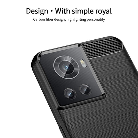 MOFI JK TPU Series-1 for OnePlus Ace 5G / 10R 5G Carbon Fiber Texture Anti-Fingerprint Case Soft TPU Brushed Surface Protective Cover