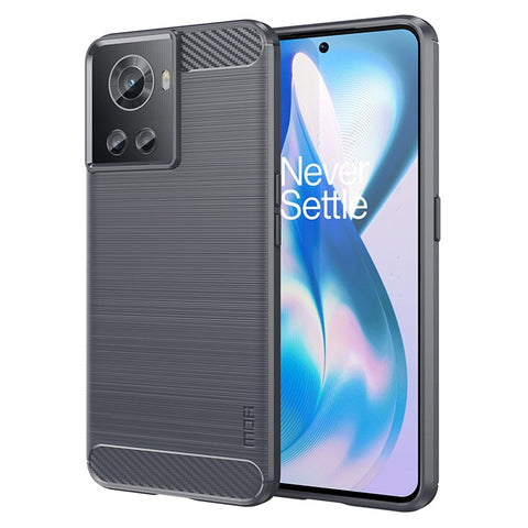 MOFI JK TPU Series-1 for OnePlus Ace 5G / 10R 5G Carbon Fiber Texture Anti-Fingerprint Case Soft TPU Brushed Surface Protective Cover