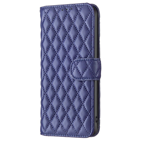 BINFEN COLOR For Xiaomi Redmi 10C BF Style-14 Stand Wallet Matte Leather Case Imprinted Rhombus Pattern Folio Flip Phone Shell
