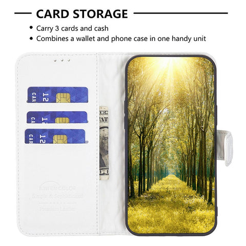 BINFEN COLOR For Motorola Moto E40 / E30 BF Style-14 Wallet Phone Cover Matte Imprinted Rhombus Pattern PU Leather Stand Case