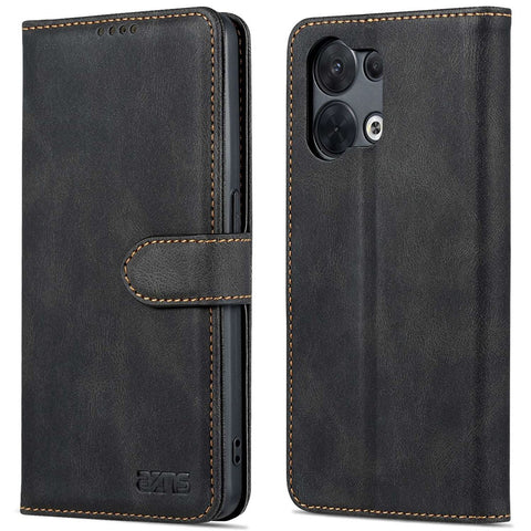 AZNS Anti-scratch Phone Case For Oppo Reno8 5G (Global Version) / Oppo Reno8 5G, Drop-proof PU Leather Flip Wallet Cover Viewing Stand with Magnetic Closure