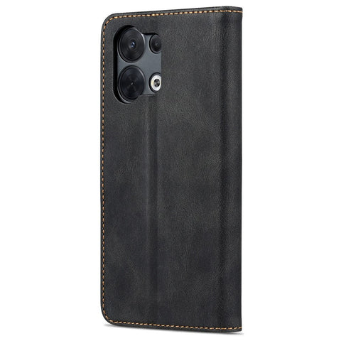 AZNS Anti-scratch Phone Case For Oppo Reno8 5G (Global Version) / Oppo Reno8 5G, Drop-proof PU Leather Flip Wallet Cover Viewing Stand with Magnetic Closure