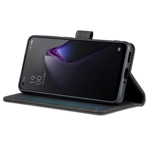 AZNS Anti-scratch Phone Case For Oppo Reno8 5G (Global Version) / Oppo Reno8 5G, Drop-proof PU Leather Flip Wallet Cover Viewing Stand with Magnetic Closure
